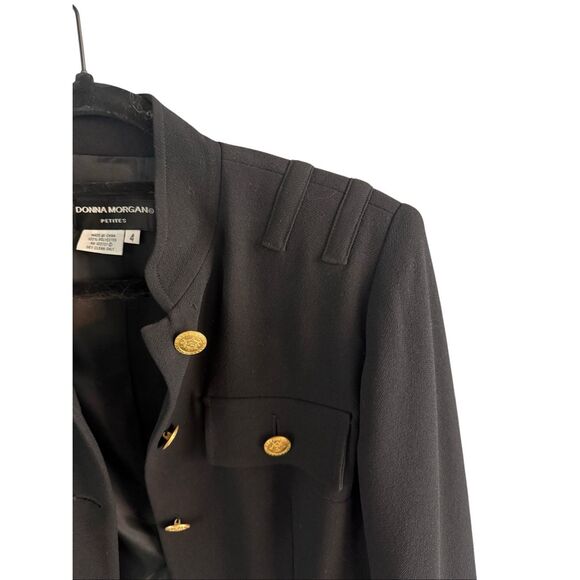 Donna Morgan Womens Black Gold Buttons Blazer and Skirt Suit Set 2 Piece Size 4 - Picture 12 of 16